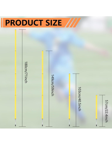 Conjunto de Entrenamiento de Agilidad ZEMBSOYA - 12 Postes, Escalera, Conos y Cuerda