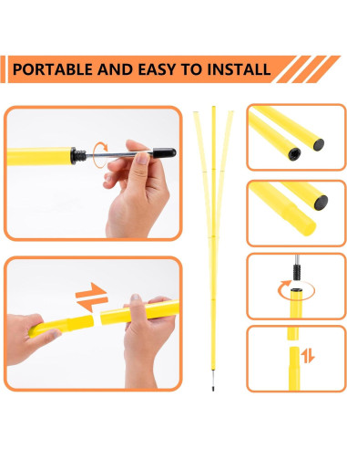Conjunto de Entrenamiento de Agilidad ZEMBSOYA - 12 Postes, Escalera, Conos y Cuerda