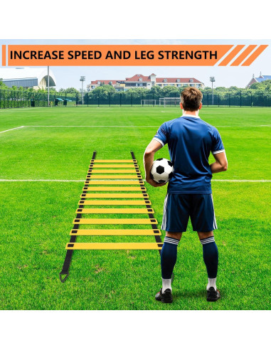 Conjunto de Entrenamiento de Agilidad ZEMBSOYA - 12 Postes, Escalera, Conos y Cuerda