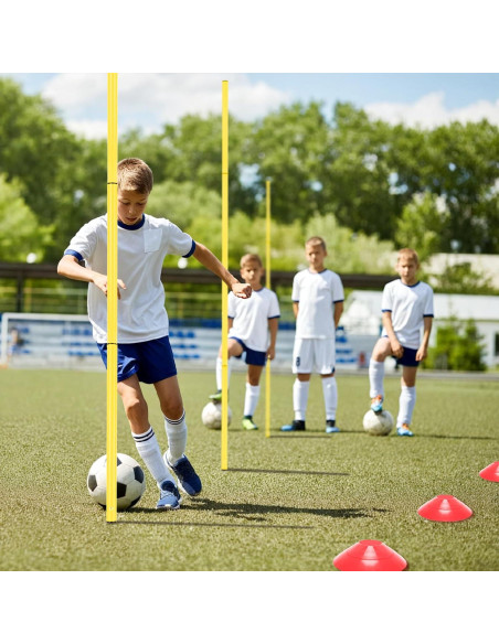 Conjunto de Entrenamiento de Agilidad ZEMBSOYA - 12 Postes, Escalera, Conos y Cuerda