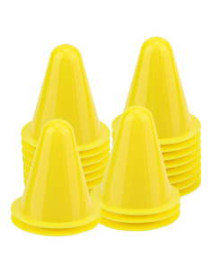 20 Conos de Entrenamiento Amarillos Tinoaly 8 cm para Fútbol