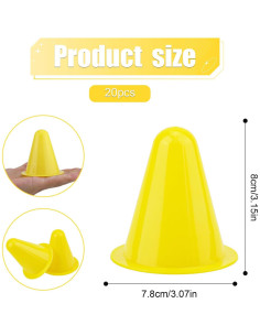 20 Conos de Entrenamiento Amarillos Tinoaly 8 cm para Fútbol 2