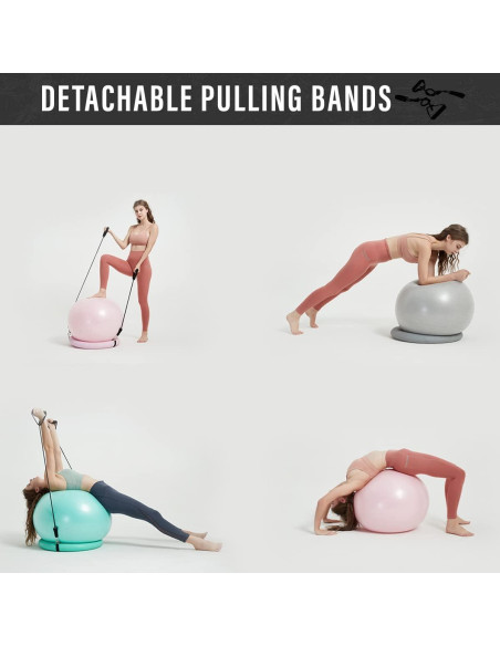 Silla de Pelota de Ejercicio NEUMEE 65 cm con Bandas de Resistencia