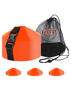 60 Conos de Entrenamiento DUNCHATY Naranja para Fútbol y Baloncesto