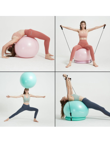 Silla de Pelota de Ejercicio NEUMEE 65 cm con Bandas de Resistencia