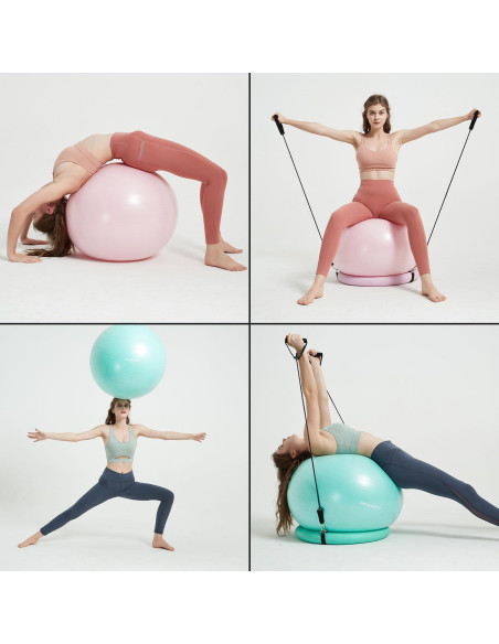 Silla de Pelota de Ejercicio NEUMEE 65 cm con Bandas de Resistencia