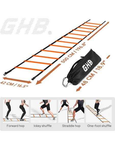 Escalera de Agilidad GHB Pro 2 Paquete 12 Peldaños 6.1m