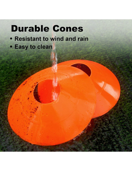 60 Conos de Entrenamiento DUNCHATY Naranja para Fútbol y Baloncesto