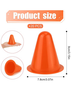 20 Conos de Entrenamiento XIHIRCD Naranja 8 cm para Fútbol y Baloncesto 2