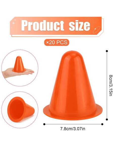 20 Conos de Entrenamiento XIHIRCD Naranja 8 cm para Fútbol y Baloncesto
