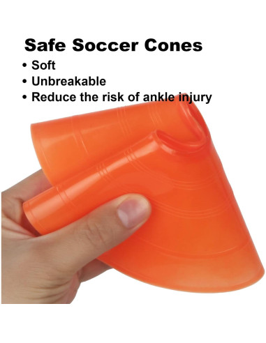 60 Conos de Entrenamiento DUNCHATY Naranja para Fútbol y Baloncesto