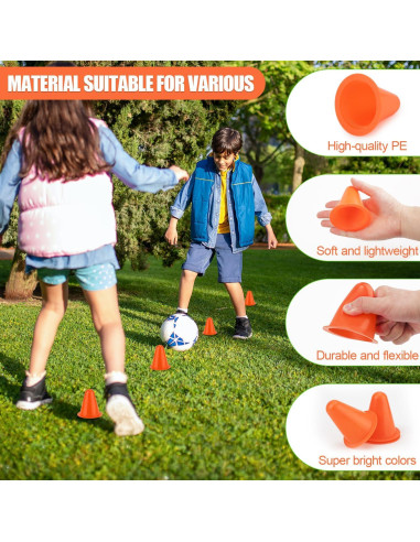 20 Conos de Entrenamiento XIHIRCD Naranja 8 cm para Fútbol y Baloncesto