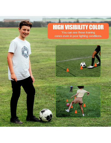 20 Conos de Entrenamiento XIHIRCD Naranja 8 cm para Fútbol y Baloncesto