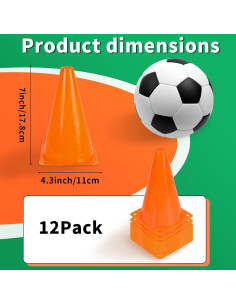 Conos de Entrenamiento ZICRO Mini Cones-O Naranja 12 Unidades 2