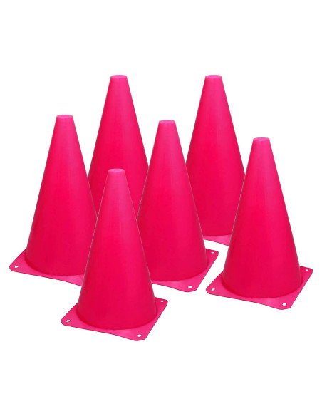 Set de 10 Conos de Marcado Rosa Fluorescente 22.86 cm