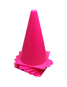 Set de 10 Conos de Marcado Rosa Fluorescente 22.86 cm 2