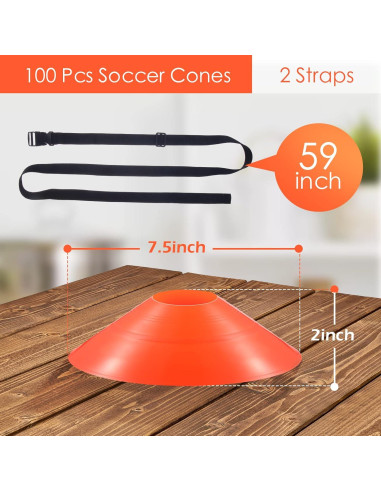 Conos de Agilidad Naranjas Kenning - 100 Piezas con Correas