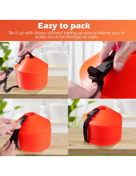 Conos de Agilidad Naranjas Kenning - 100 Piezas con Correas