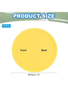 Marcadores de Puntos Antideslizantes PATIKIL 10 cm Amarillo - 6 Pcs 2