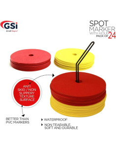 Marcadores de Piso Antideslizantes GSi 24 Piezas Amarillo y Rojo 2
