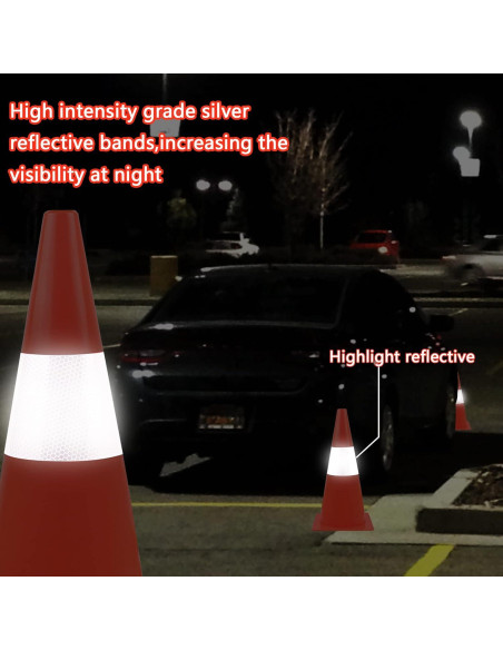 Conos de Seguridad Naranjas Alytree 15in con Reflectantes - 4 Pack