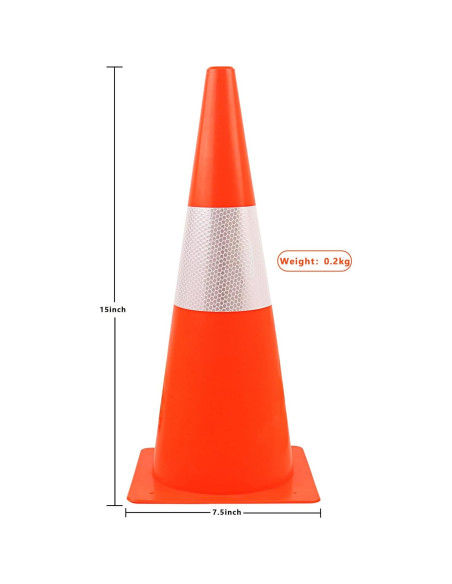 Conos de Seguridad Naranjas Alytree 15in con Reflectantes - 4 Pack