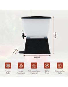 Dispensador de Bebidas OCS Parts 11.36L Negro con Etiquetas 2