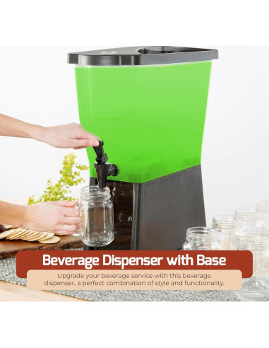 Dispensador de Bebidas OCS Parts 11.36L Negro con Etiquetas