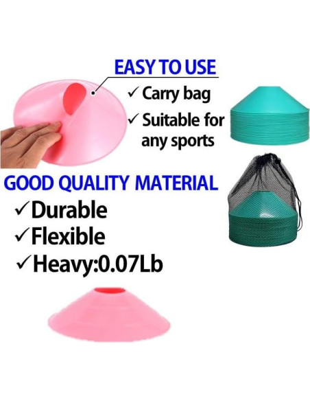 Conos de Agilidad WOWGEEK - Juego de 50, Diámetro 18.24 cm