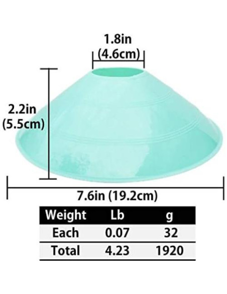 Conos de Agilidad WOWGEEK - Juego de 50, Diámetro 18.24 cm