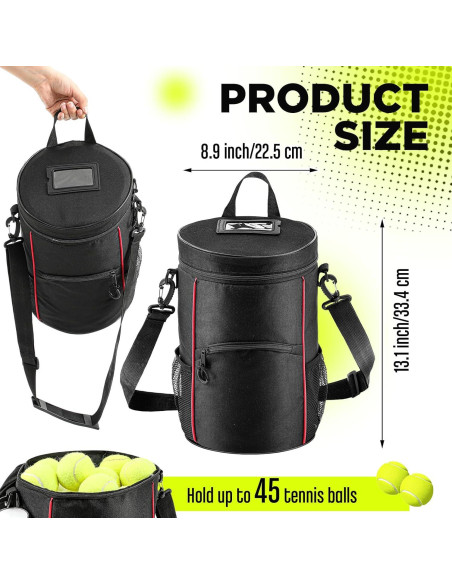 Aliceset 2 Bolsas de Pelotas de Tenis Nylon 45 Pelotas