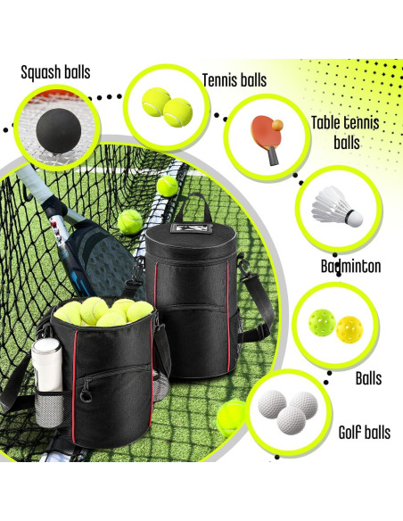 Aliceset 2 Bolsas de Pelotas de Tenis Nylon 45 Pelotas