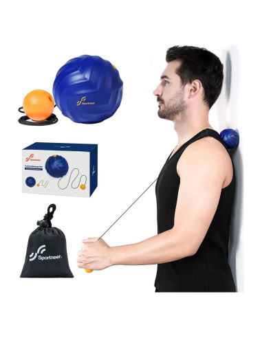 Bola de Masaje Sportneer Azul con Cuerda Desmontable 6.1cm