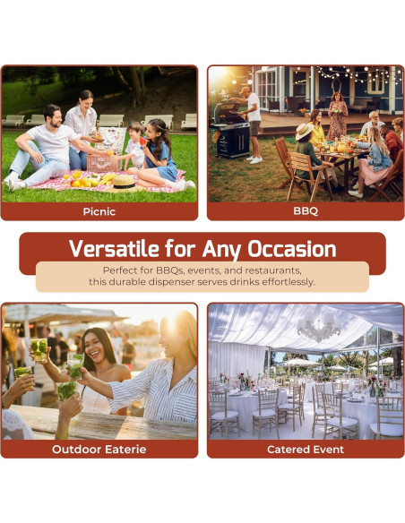 Dispensador de Bebidas OCS Parts 11.36L Negro con Etiquetas