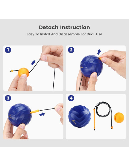 Bola de Masaje Sportneer Azul con Cuerda Desmontable 6.1cm