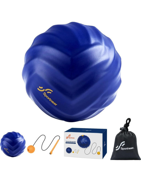 Bola de Masaje Sportneer Azul con Cuerda Desmontable 6.1cm