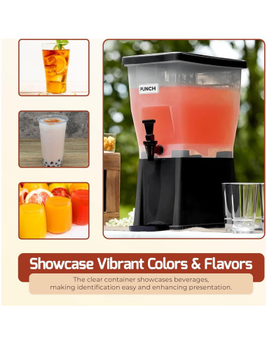 Dispensador de Bebidas OCS Parts 11.36L Negro con Etiquetas