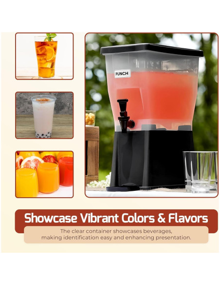 Dispensador de Bebidas OCS Parts 11.36L Negro con Etiquetas