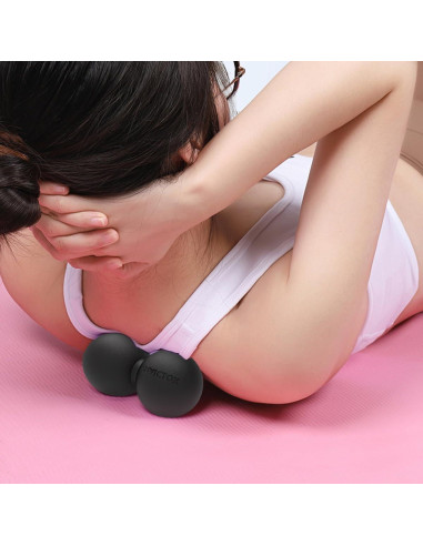Pelota de Masaje Doble ANVICTOX para Alivio Muscular - Negro