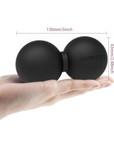 Pelota de Masaje Doble ANVICTOX para Alivio Muscular - Negro
