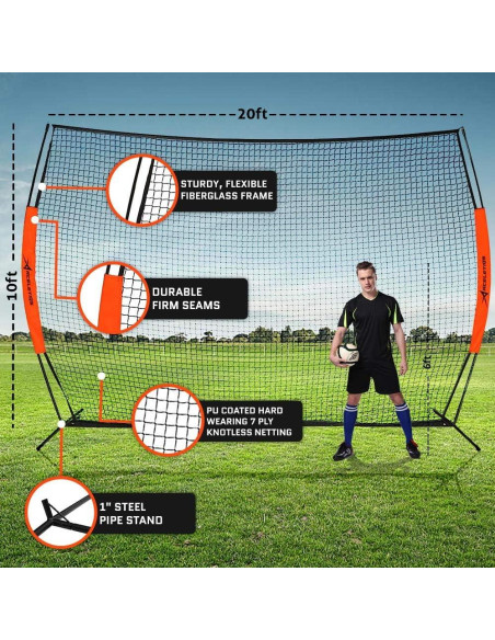 Red de Lacrosse Backstop ACELETIQS Rampart XL 6.1x3.0m