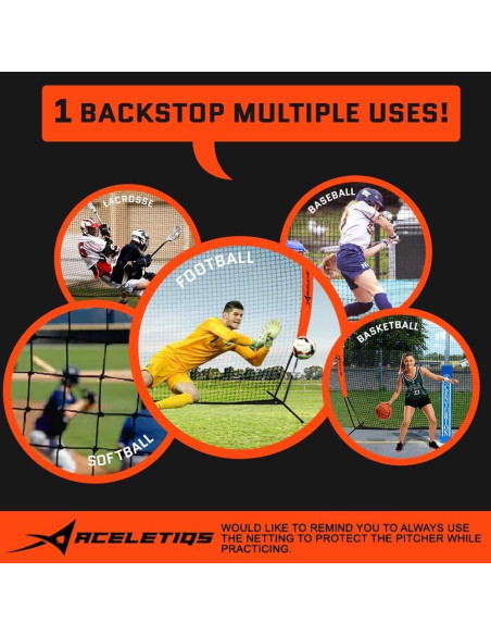 Red de Lacrosse Backstop ACELETIQS Rampart XL 6.1x3.0m