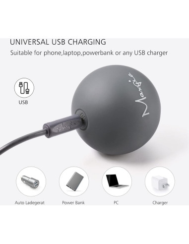 Mini Bola de Masaje Vibrante Maxgia 5 Velocidades Gris