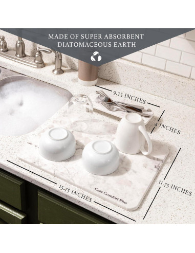 Alfombrilla de Secado de Piedra Casa Comfort Plus 2 Piezas