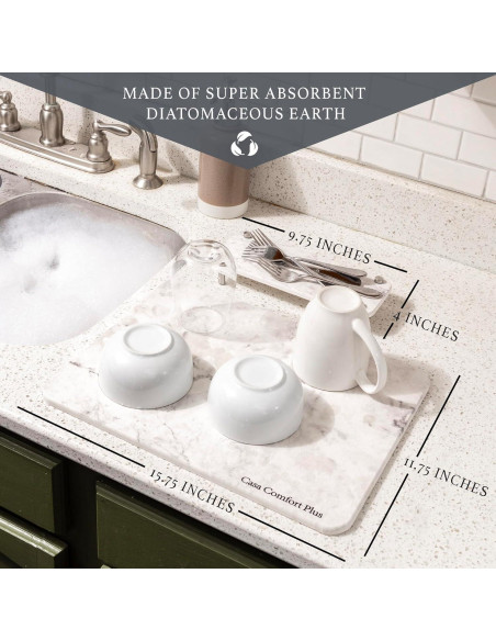 Alfombrilla de Secado de Piedra Casa Comfort Plus 2 Piezas