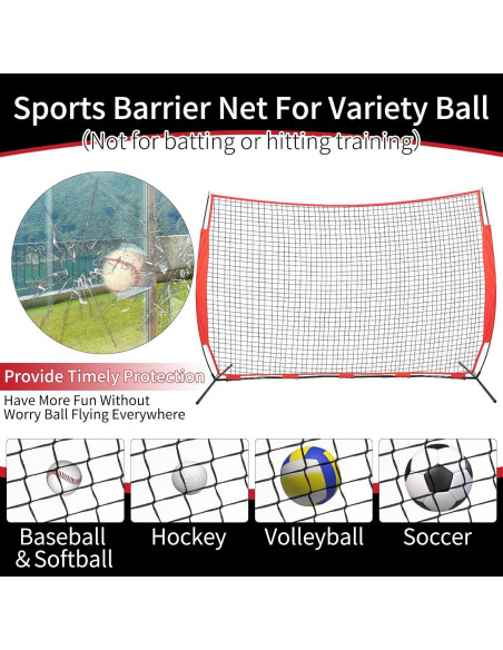 Red de Parada Deportiva Wiseek 4.88x3.05m para Béisbol y Lacrosse