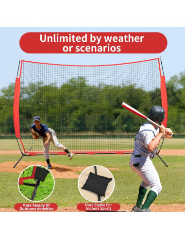 Red de Parada Deportiva Wiseek 4.88x3.05m para Béisbol y Lacrosse
