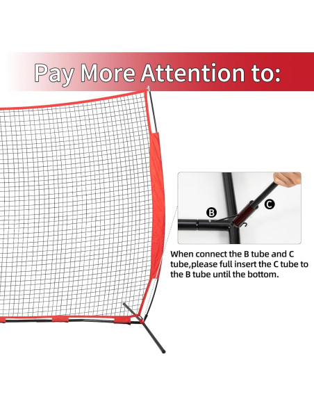 Red de Parada Deportiva Wiseek 4.88x3.05m para Béisbol y Lacrosse