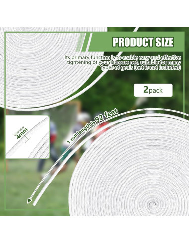 Cordón de Red de Lacrosse Wowangce 28m 4mm - 2 Pcs