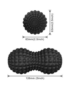 Bola de Masaje Doble de Lacrosse SELEWARE - Negro, 12.7 cm 2